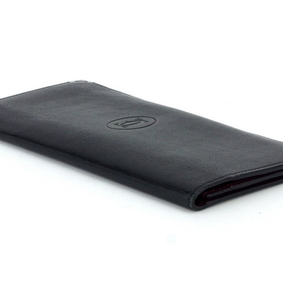 Cartier length wallet cabochon Bordeaux leather Auth used T18091 - Picture 3 of 8